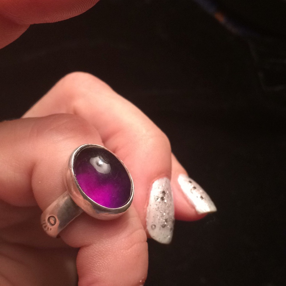 Beautiful Raw purple Amethyst Ring
